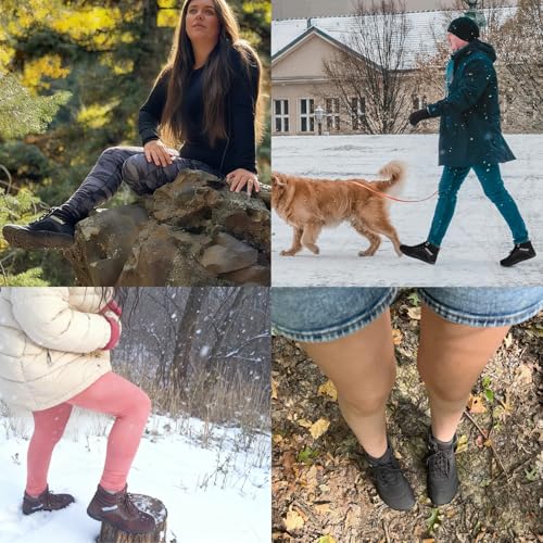 Womens Mens Winter Barefoot Boots Warm Minimalist Wide Toe Box Snow Boots Zero Drop Sole Outdoor Water Resistant Ankle Boo...