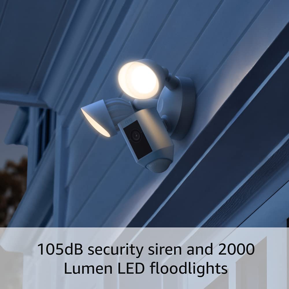Ring Floodlight Cam Plus with Ring Spotlight Cam Plus, Battery White