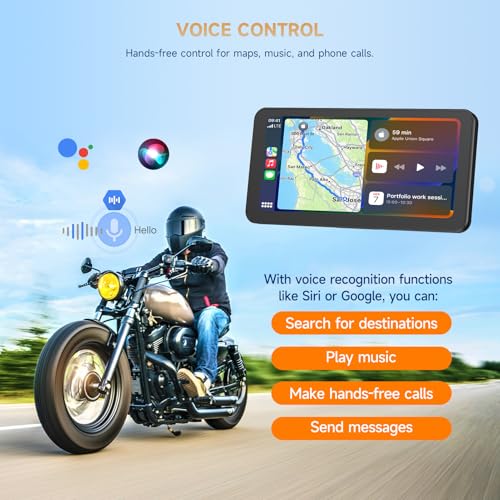 Spedal CL871 6.25" Motorcycle CarPlay ＆ Android Auto Screen, Full Body Waterproof, GPS Navigation for Motorbike, Bluetoot...