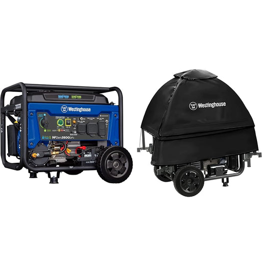 Westinghouse 4650W Dual Fuel Generator with Remote Start and Weather Tent Cover for Open Frame Portable Generators