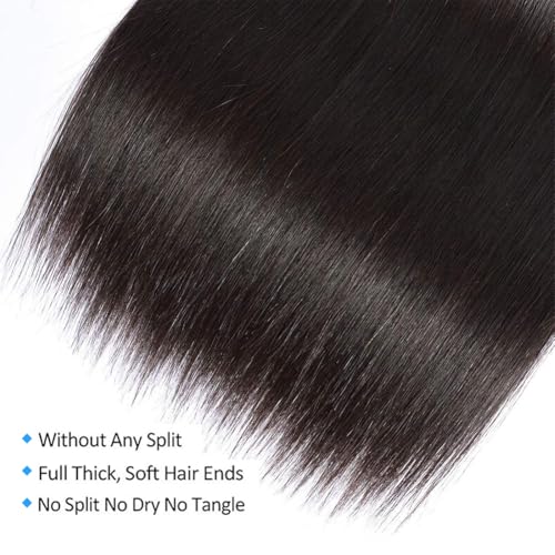 Straight Bundles Human Hair 22 24 26 Inch 100% Unprocessed Brazilian Virgin Hair Straight Weave Bundle Human Hair Bundles Real Natural Black Human Hair Extensions
