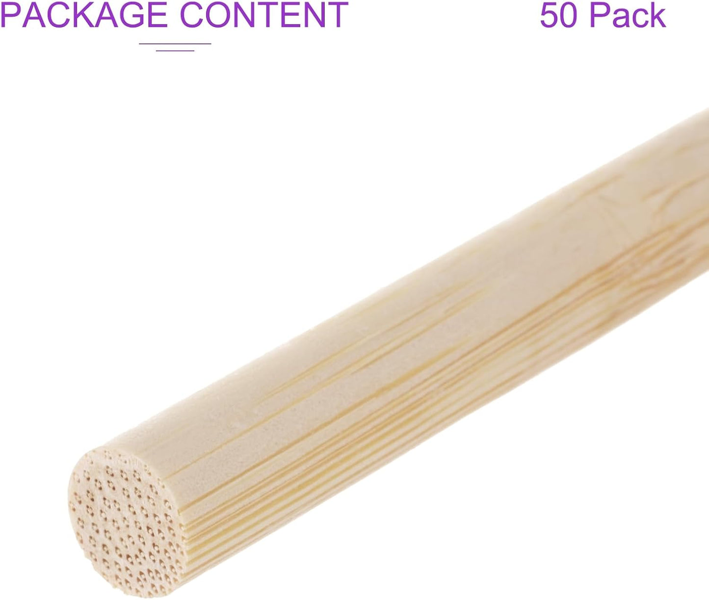 DMiotech 50 Pack 9/32" x 18" Wooden Dowel Rods Unfinished Natural Sticks Wood Craft Sticks for Home Decor Projects and Making DIY Craft,Wood Color