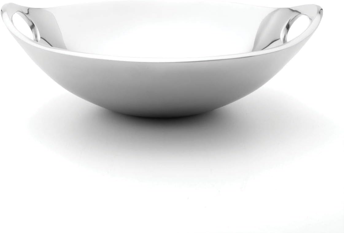nambe Handled Bowl | Made of Metal Alloy | 10 Inch Serving Bowl for Snacks, Nuts, and Fruit | Use for Countertop Display and Home Bar Décor | Designed by Neil Cohen