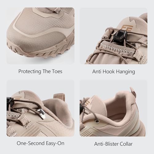 FREE SOLDIER Men's Trail Running Hiking Tactical Shoes - Breathable Lightweight Non-Slip Outdoor Sneakers for Walking Gym ...