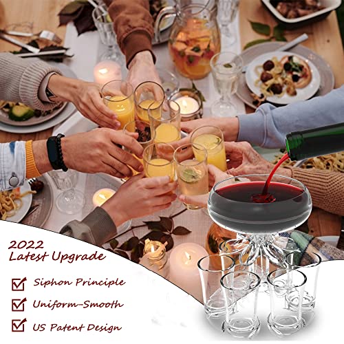 ALEVMOOM 6 Shot Glass Dispenser and Holder For Filling Liquids Multiple Dispenser,Bar Dispenser,Cocktail Dispenser,Carrier...