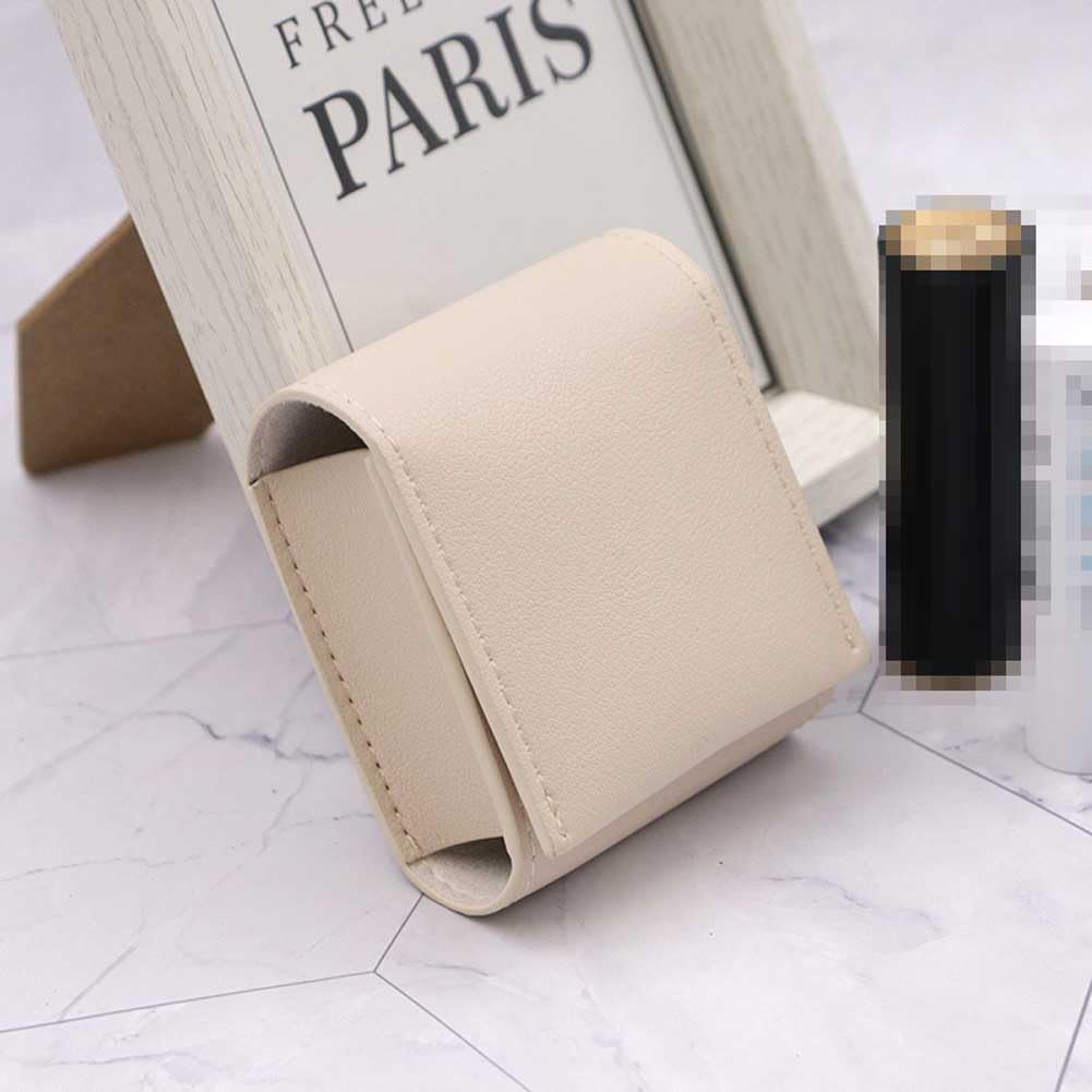 Teensery Leather Lipstick Case Portable Lip Gloss Bag Lip Balm Holder Case Lipstick Storage Box Organizer with Mirror for Women