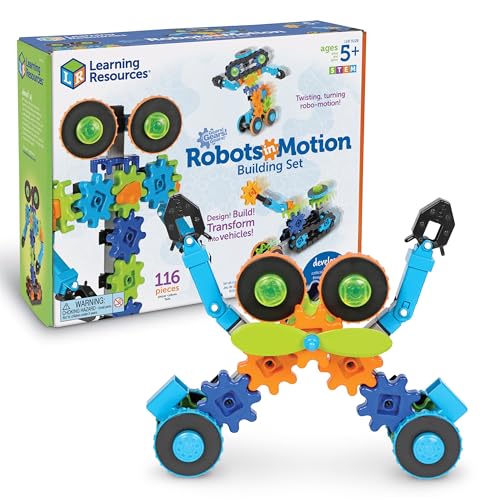 Learning Resources Gears Gears Gears Robots In Motion - Building Toys, STEM Activities, Fine Motor Skills, Toddler Constru...