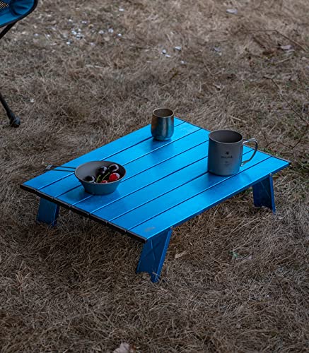 iClimb 1 Mini Folding Table and 1 Anti-Sinking Large Feet Chair Bundle, Ultralight Compact for Single Person Outdoor Backp...