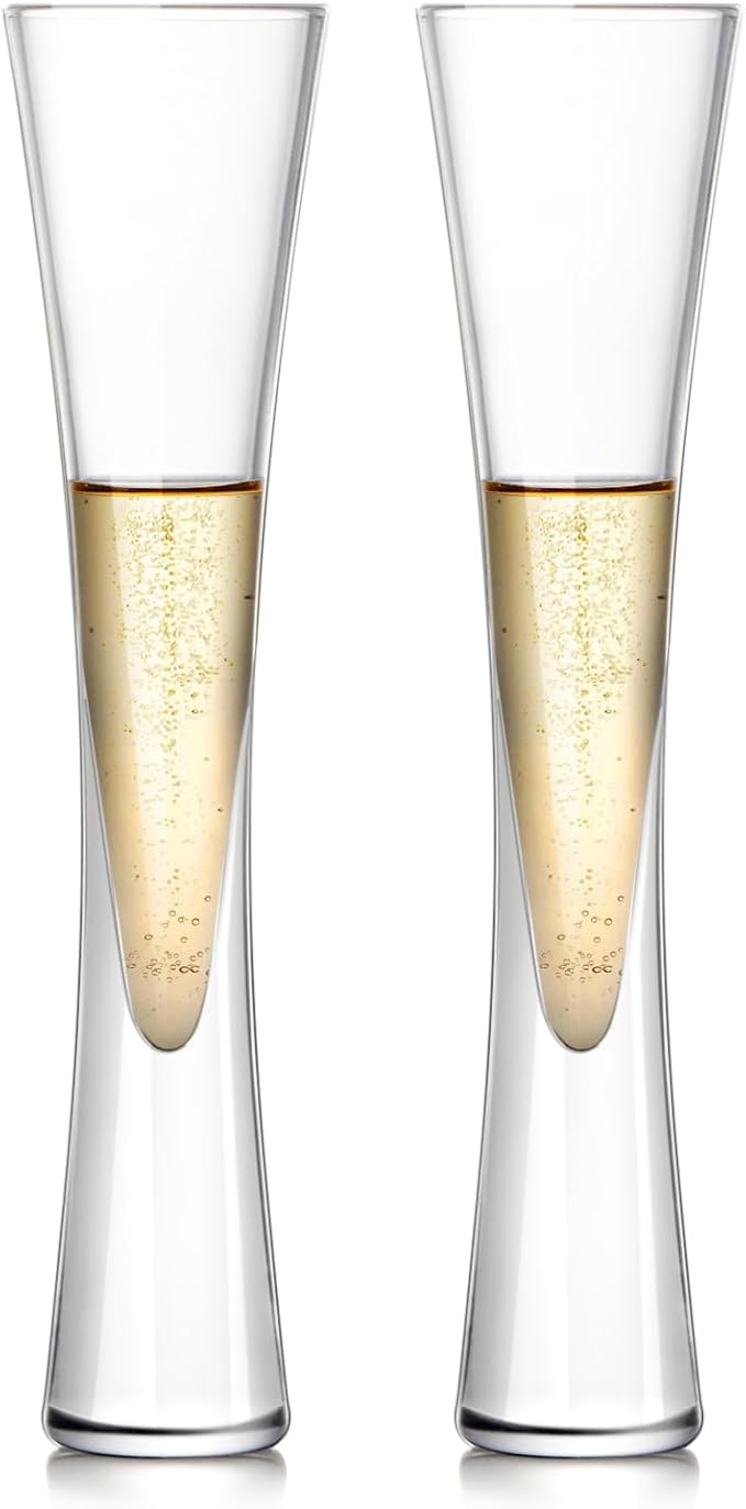 NUTRIUPS Champagne Flutes Glasses, Hand Blown Clear Crystal Glass Champagne Glasses, For Wedding, Housewarming, Toasting, ...