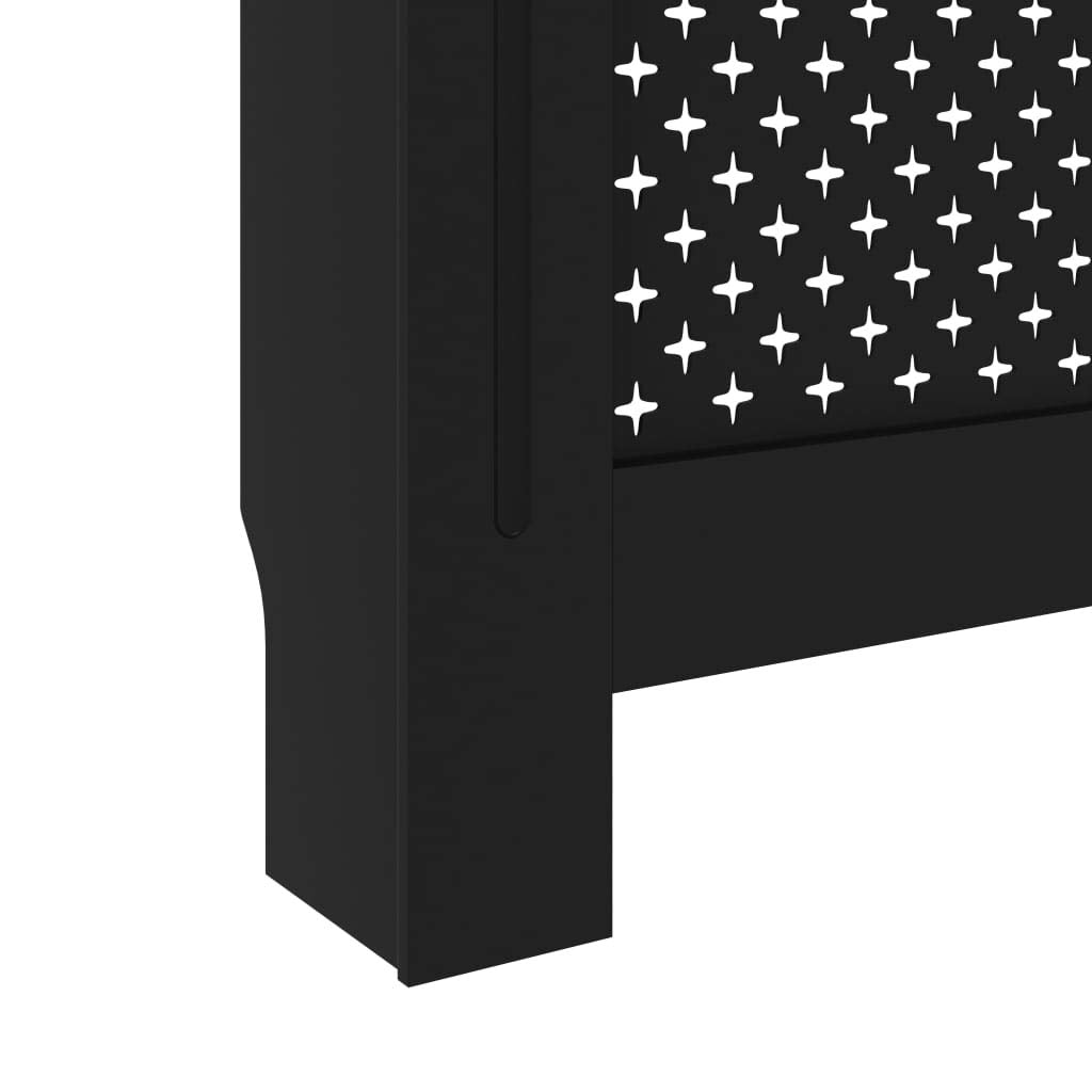 vidaXL Black Radiator Cover with Modern Slatted Design - Durable MDF Material - Easy to Assemble - Provides Additional Shelf Space