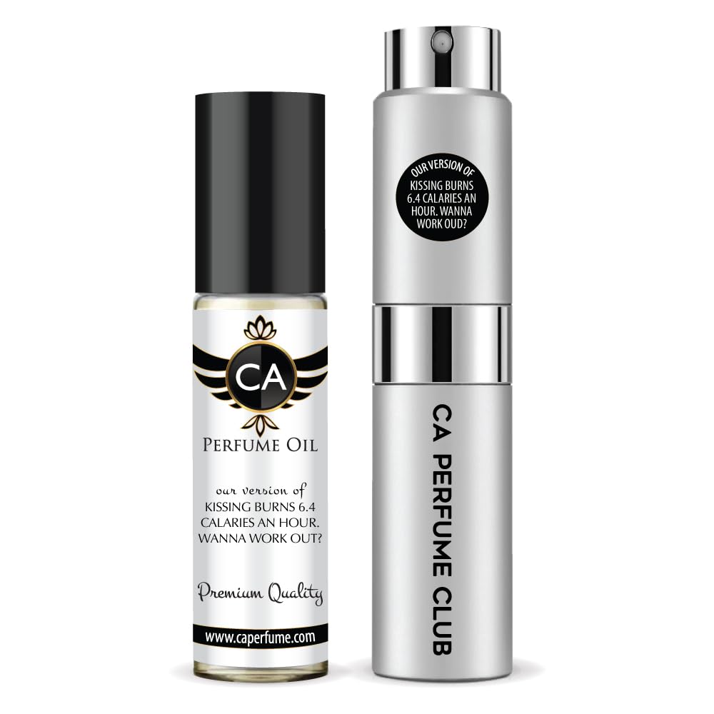 CA Perfume Impression of Kissing Burns 6.4 Calories An Hour Unisex Eau De Parfum Amber Vanilla Scent Long Lasting Unisex Fragrance Travel Size TSA Ready for Day and Night Wear 0.33 Fl Oz 10ml