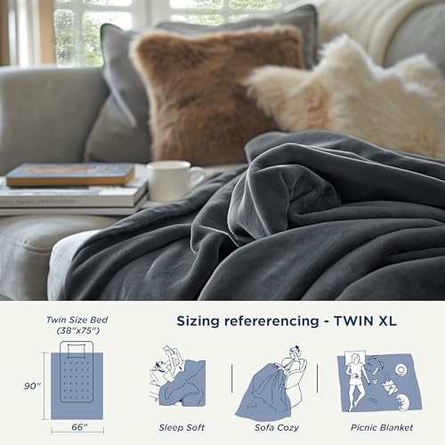 Bedsure Thick Heavy Warm Blankets for Winter, Soft Fleece Twin Blanket for Bed, GentleSoft Cozy Fluffy Thick Winter Christ...