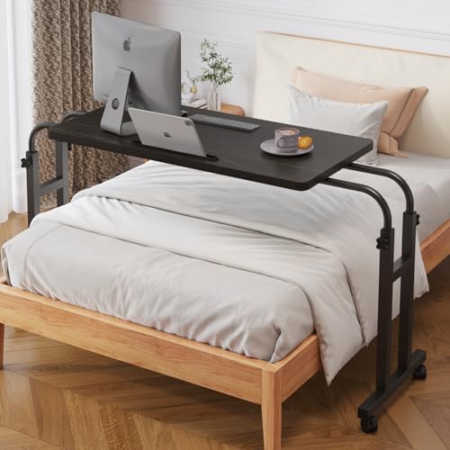 TigerDad Mobile Over The Bed and Recliner Table - Adjustable Height & Length, Stable Laptop Tray with Wheels for Kids & Ad...