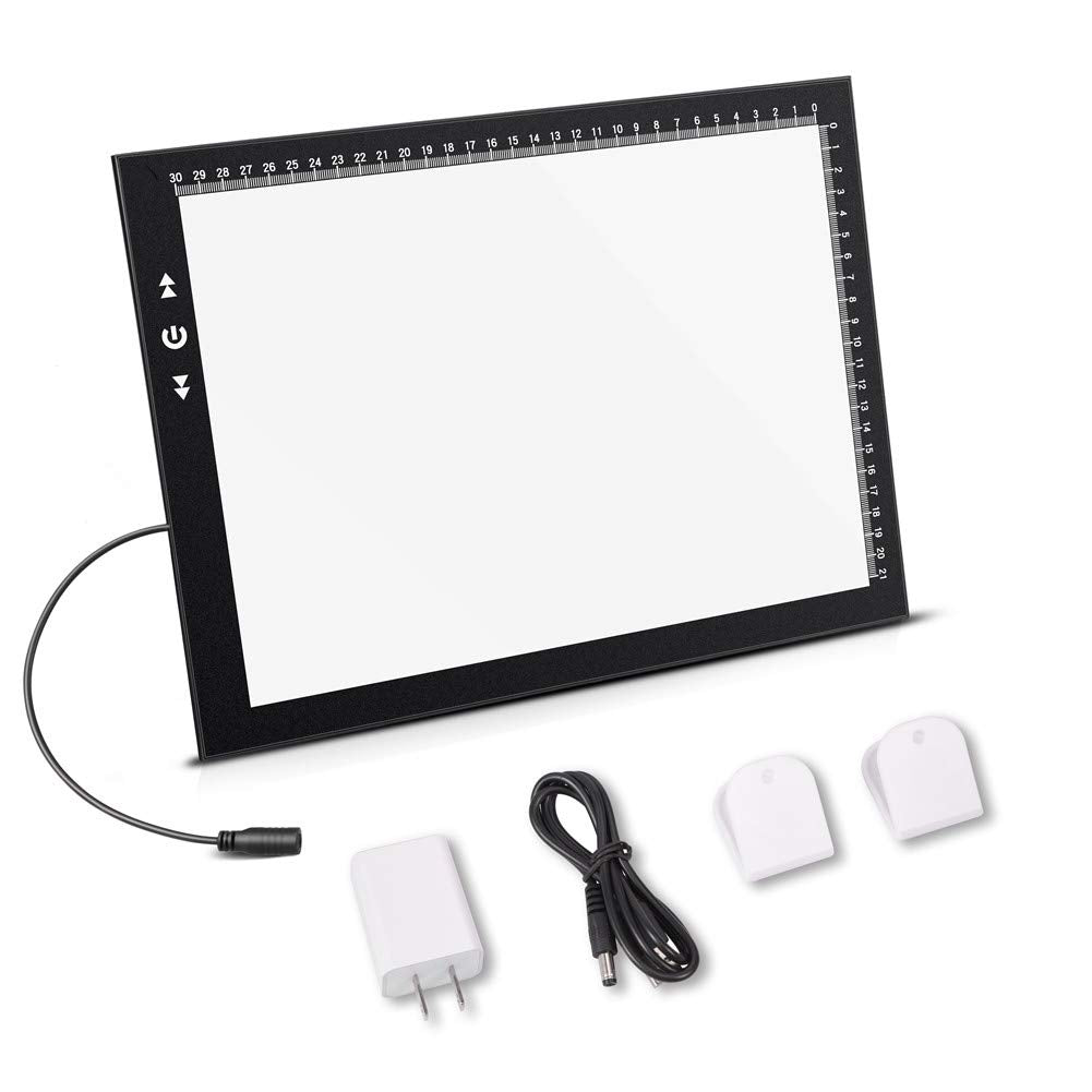HSK A4 Artist tracing Light Box Copy Table,USB Power Dimmerable 7000 Lux Lock Button Artcraft Light Pad for Tatto Drawing, Sketc