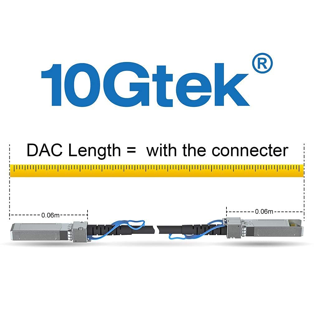 10Gtek [Green Colored 10G Sfp+ Dac Cable - Twinax Sfp Cable For Ubiquiti Unifi Devices, 0.5-Meter(1.6Ft)