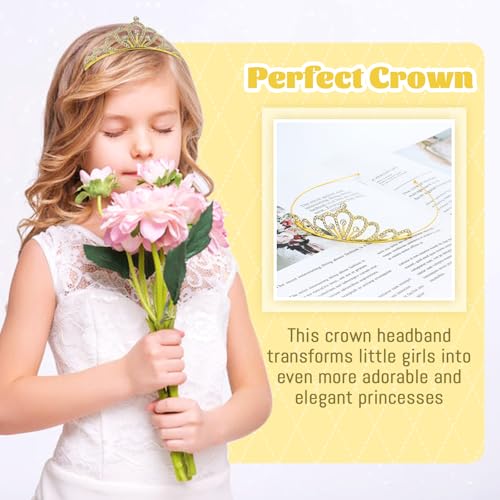 inSowni 8 Pieces Gold Metal Dazzling Rhinestone Princess Tiara Crown Headbands Wedding Birthday Party Prom Headpieces for ...