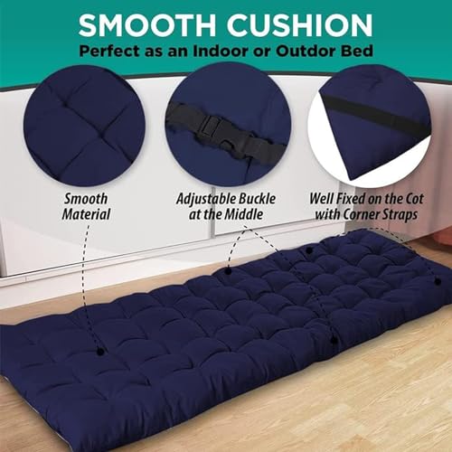 Zone Tech Camping Cot Mattress Pad Premium Quality Outdoor Comfortable Thicker Cotton Sleeping Cot Lightweight Waterproof ...