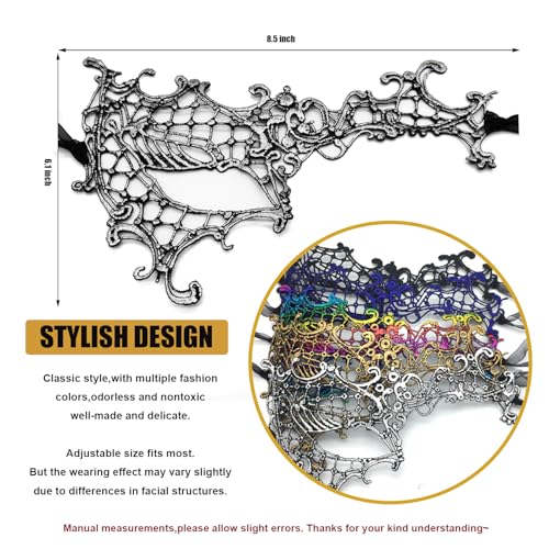 MYMENU Masquerade Mask for Women Venetian Halloween Lace Mask for Party Costume Cosplay Carnival Mardi Gras