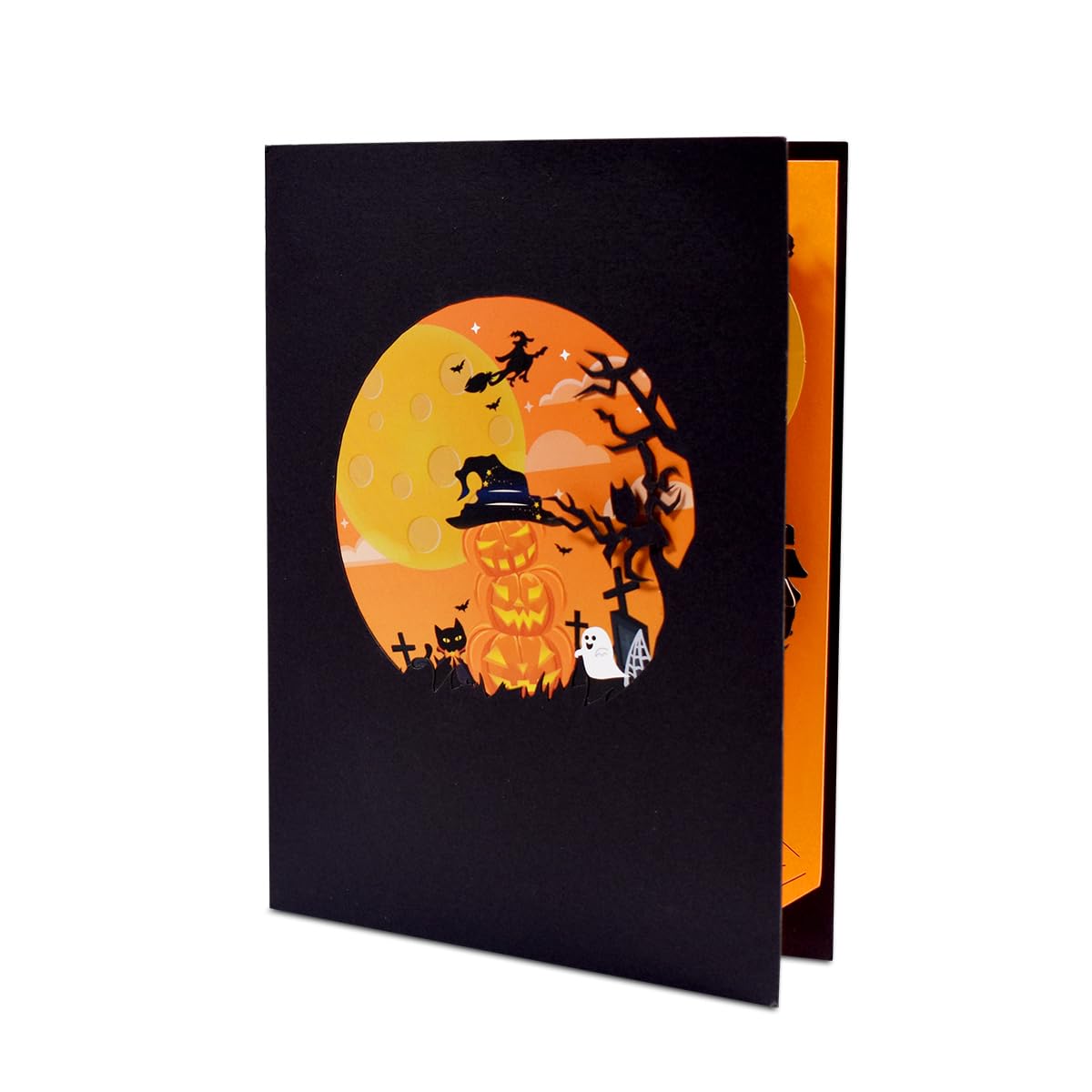 CNLITIHEKA Spook Pumpkin Halloween Cards, Pop Up Halloween Cards, Pumpkin Card, 3D Halloween Greeting Cards for Kids, Family, Friends, Envelope Included.