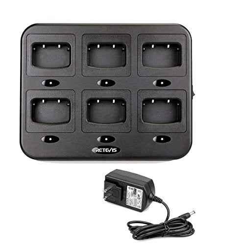 Retevis Six-Way Charger Compatible with H-777, H-777H, Baofeng BF-888S, BF-88ST Two Way Radio and Battery, Multi Unit Walkie Talkie Charger (1 Pack)