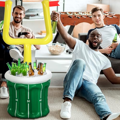 Bencailor 2 Pcs Inflatable Football Cooler for Parties Blow up Drink Rugby Cooler Party Decorations Football Party Supplie...