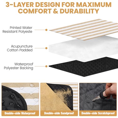 G GOOD GAIN Waterproof Picnic Blanket, 79"x79" Extra Large Beach Mat for 6 to 8 Adults, Machine Washable Outdoor Blanket f...