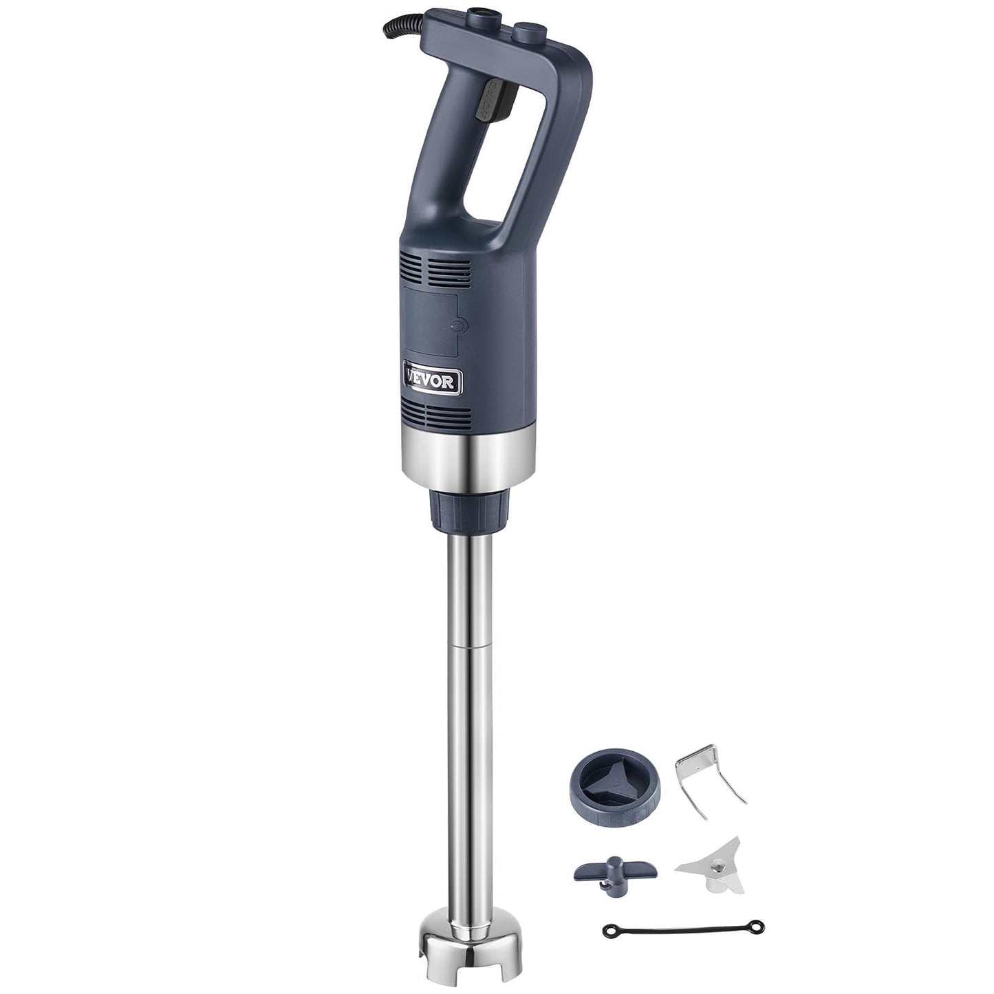 VEVOR Commercial Immersion Blender, 500W Heavy Duty Hand Mixer, 16 inch Stepless Variable Speed Mixer with Stainless Steel Blade, Multi-Purpose Portable Mixer for Soup, Sauces, Mashed Potatoes, Cream