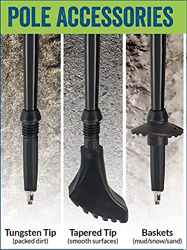 York Nordic Ultralight Folding Walking Poles - Travel Ready - with Rubber Feet, Baskets, and Bag