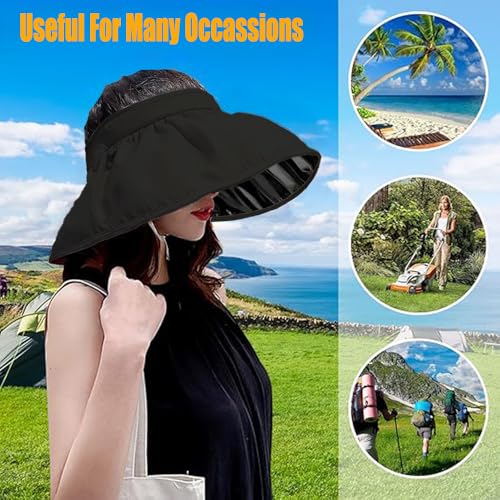 Womens Sun Visor Hat for Ponytail,Outdoor Sports TourismSun Hat Lightweight