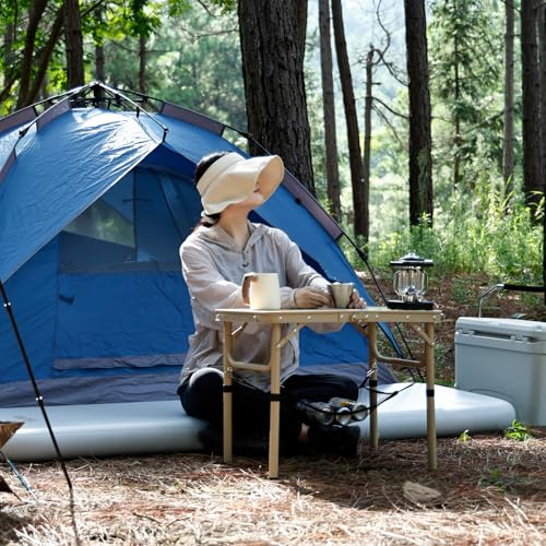 Byliable Small Folding Table 2FT Camping Table 3 Adjustable Height Lightweight Portable Aluminum Mini Foldable for Picnic ...