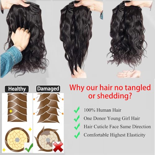 Body Wave Bundles Human Hair 16 18 20 Inch 12A 100% Brazilian Human Hair Bundles Black 3 Bundles