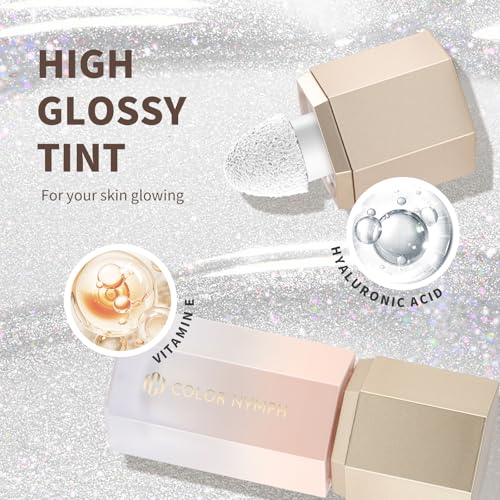 Color Nymph Glitter Liquid Highlighter Stick, Gel Cream Highlighter For Face Eye Body Chameleon Shimmer Glow Makeup Highli...