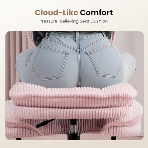 Cross Legged Office Chair, Ergonomic Cloud Criss Cross Desk Chair, Meditation Chair with Wheels, Height Adjustable Seat fo...