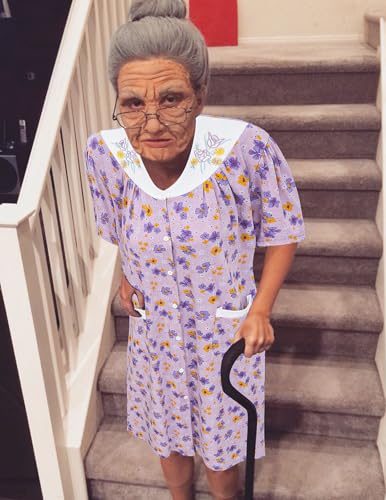 Z-Shop Old Lady Costume for Women 100 Days of School Halloween 100th Day Dress up