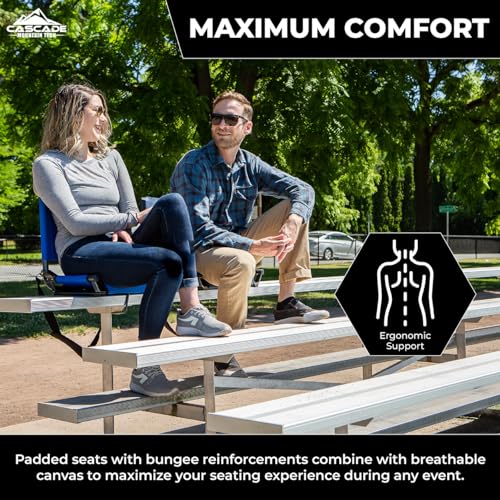 Cascade Mountain Tech Stadium Seat - Lightweight, Portable Folding Chair for Bleachers and Benches - Purple, 17"
