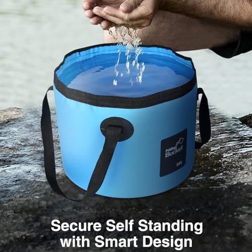 Collapsible Bucket 5 Gallon Container Folding Water Bucket Portable Wash Basin for Outdoor Travelling Camping Fishing Gard...