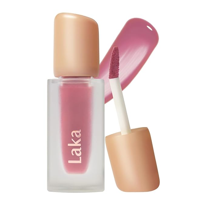 Laka Fruity Glam Tint, 4.5g/0.15oz, Glowing Lip Stain with Wide Color Spectrum, Hydrating & Lightweight Texture, Buildable Color, Non-Sticky, Vegan, K-Beauty (#137 Breeze)