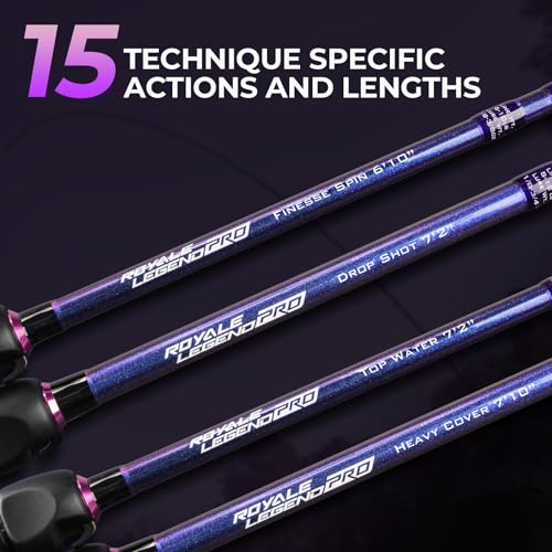 KastKing Royale Legend Pro Technique Bass Fishing Rods, KastFlex IM7 Graphite Blanks, Fuji FazLite Guides, SlipLock Techno...