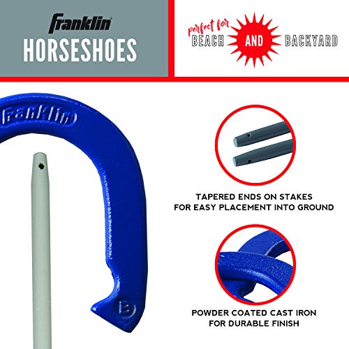 Franklin Sports Horseshoes Sets - Metal Horseshoe Game Sets for Adults + Kids - Official Weight Steel Horseshoes - Beach +...