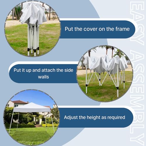 Outvita Canopy 7.8x7.8' Pop Up Commercial Instant Gazebo Tent, Waterproof & UV Protection Canopy Tent with Slant Legs for ...
