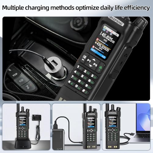 BAOFENG UV-32 Ham Radio Long Range 10W Rechargeable Walkie Talkies UV32 5RM Handheld Two Way Radio NOAA Weather Radio with...