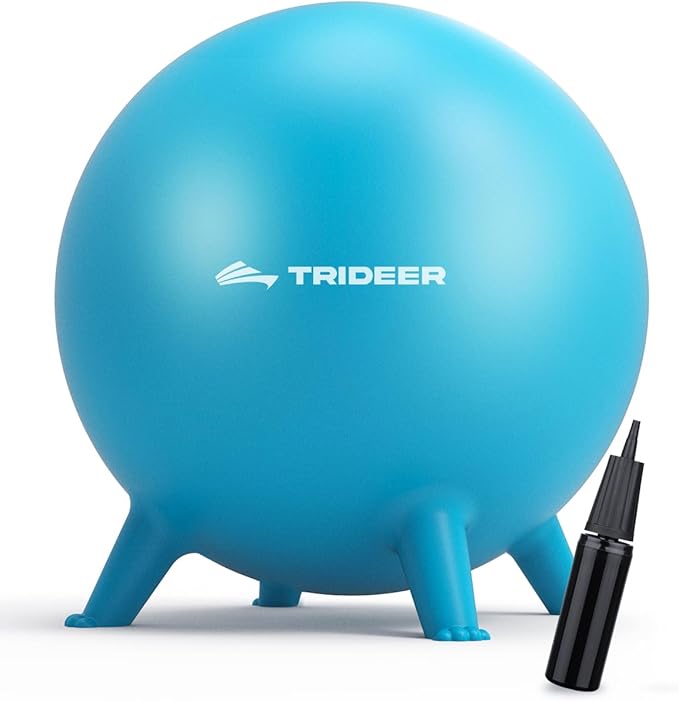 Trideer Flexible Seating for Classroom Elementary, Yoga Ball Chairs for Kids, Wobble Chair of School Supplies for Sensory Kids, Student Desk Chairs for Homeschool (Blue, 45cm)