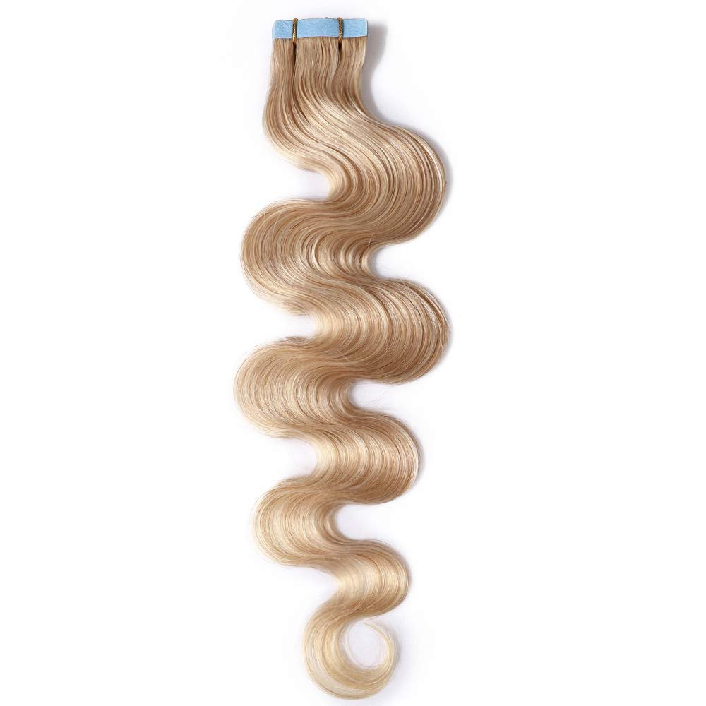 Hairro 22 Inch Tape in Human Hair Extensions Wavy Thin Long Hair 50g 20pcs/pack Seamless Skin Weft Glue in Body Wave Human Hairp