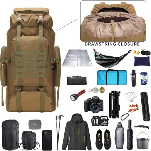 W WINTMING Hiking Backpack for Men 70L/100L Camping Backpack Military Rucksack Molle 3 Days Assault Pack for Climbing | Ca...