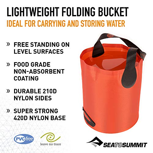 Sea to Summit Folding Bucket, Collapsible Camp Kitchen Bucket