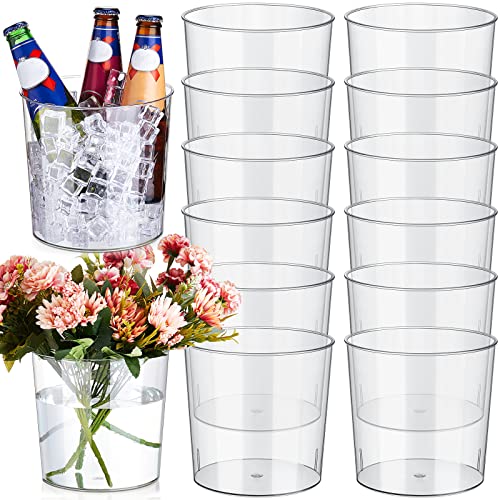 Plastic Ice Bucket Clear Flower Vases 6L Large Champagne Beer Buckets Classic Transparent Wine Chiller Tub Portable Wine C...