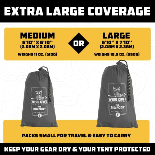Wise Owl Outfitters Camping Tarp – Waterproof Ultralight Ground Sheet, Tent Footprint & Tent Accessories for Campers, Back...