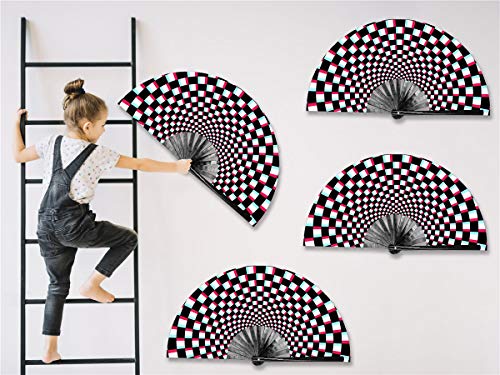 Zolee Large Rave Clack Fan for Line Dancing - Boots on The Ground Popping Folding Hand Fan - for EDM, Music Festival, Hot ...