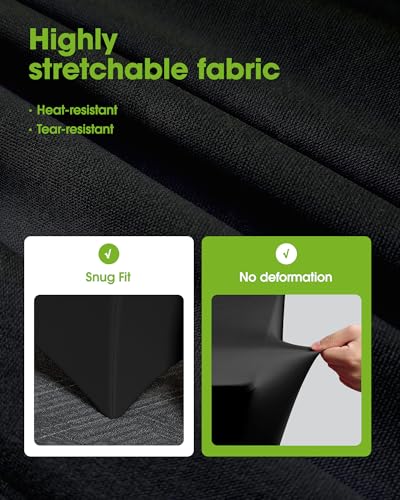Pureegg Spandex Tablecloth 6ft - 2 Pack, Fitted and Tight Cloth for Rectangle Table, Wrinkle-Free and Stretch Table Cover ...