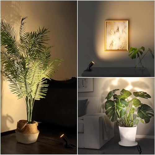 SUNVIE 2 Pack LED 120V SpotLights Indoor, 3W Up Lights Floor Spotlight, 3000K Uplights Indoor Accent Lighting for Plants P...